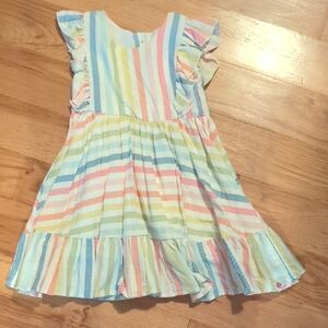 Cheeky Plum Multicolor Striped Dress with Ruffles